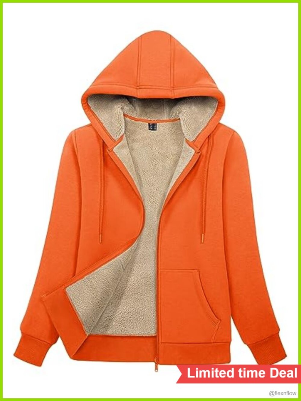 Sherpa Lined Full Zip Hoodie Women Warm Winter Fleece Jacket with Pockets